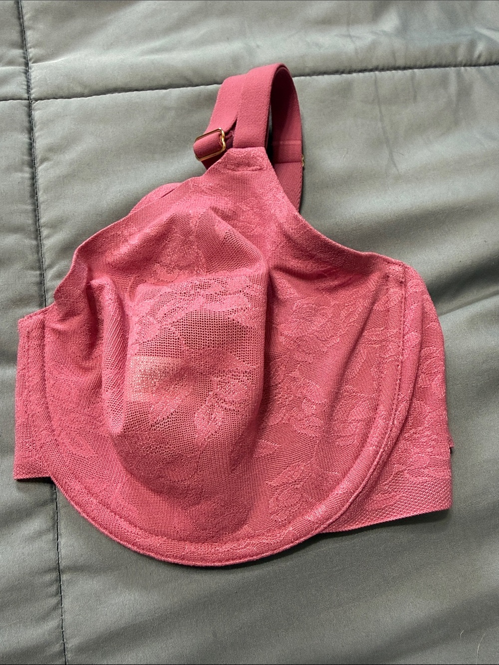 Wacoal Lace-Textured Underwire Bra - Raspberry Pink - Picture 4 of 4